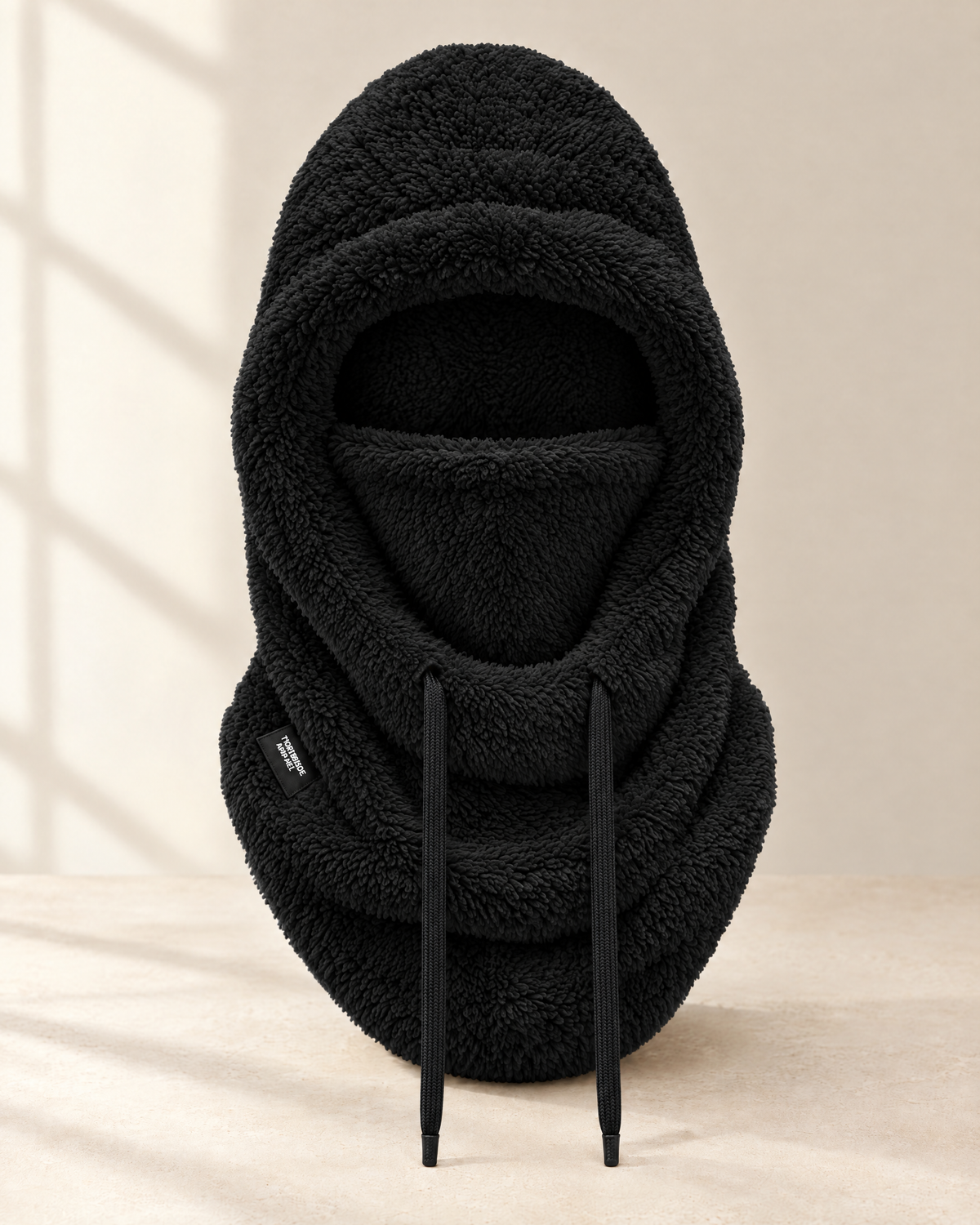 cagoule douce cache visage — Noir — photographie studio