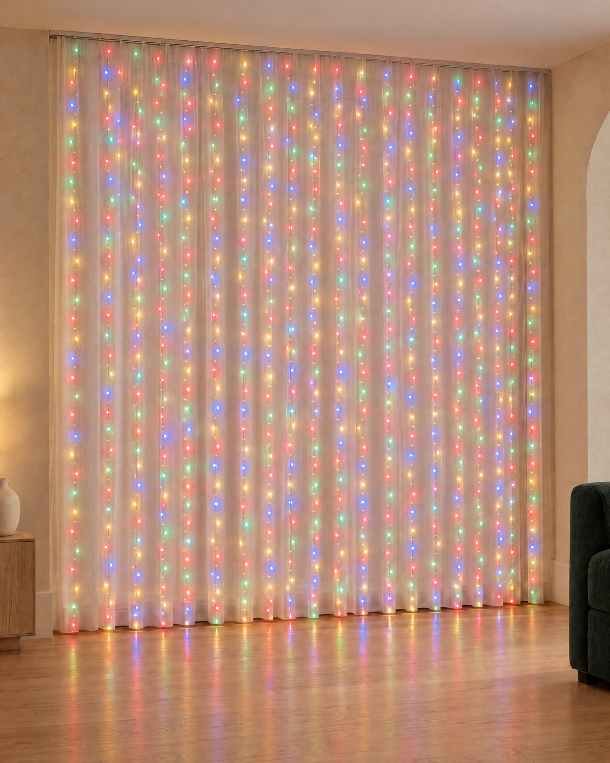 rideau lumineux led usb — Multicolore — photographie studio