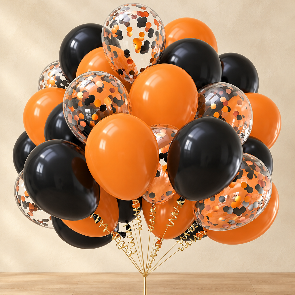 Ballons Métallisés — Noir et orange
