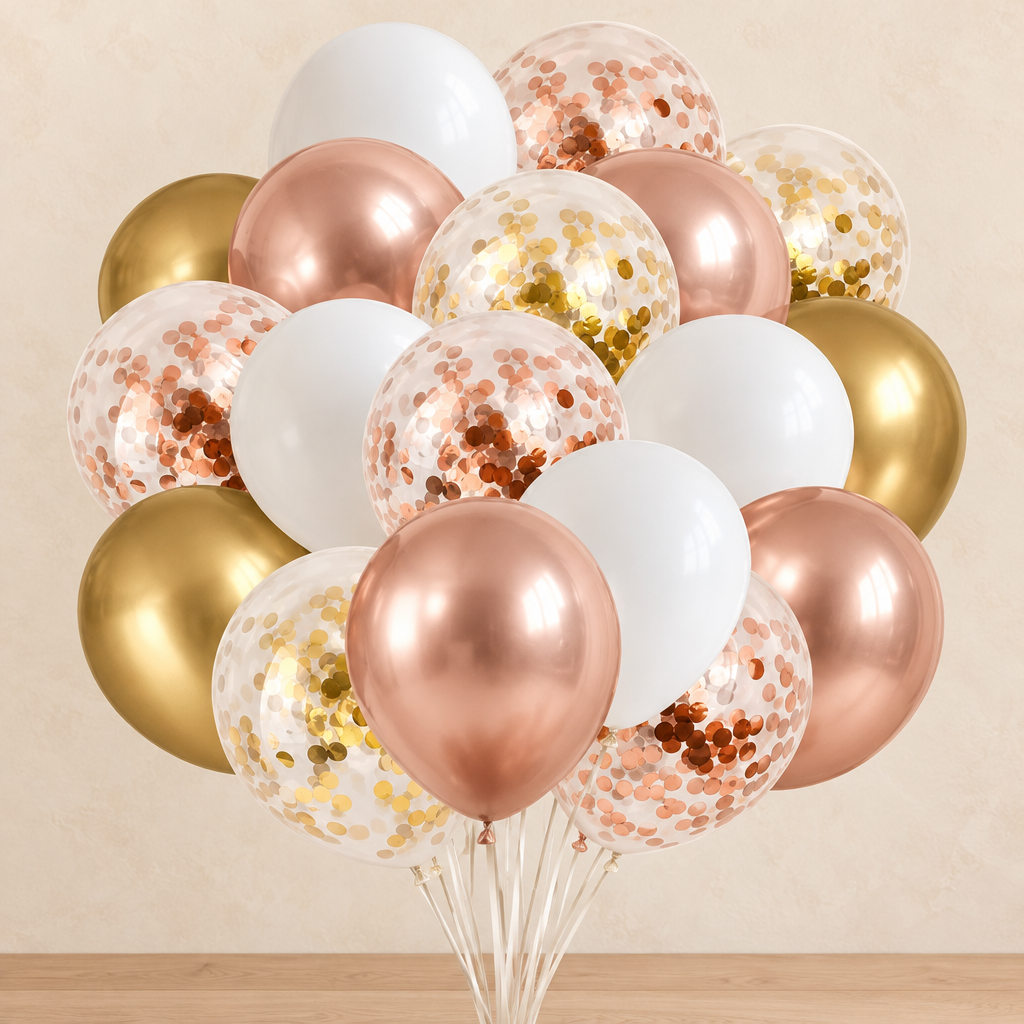 Ballons Métallisés — Or rose, or et blanc