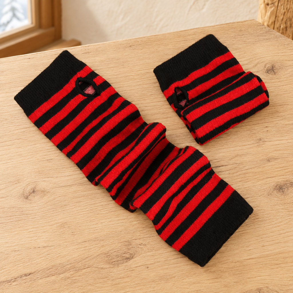Mitaines Longues — Rouge et noir