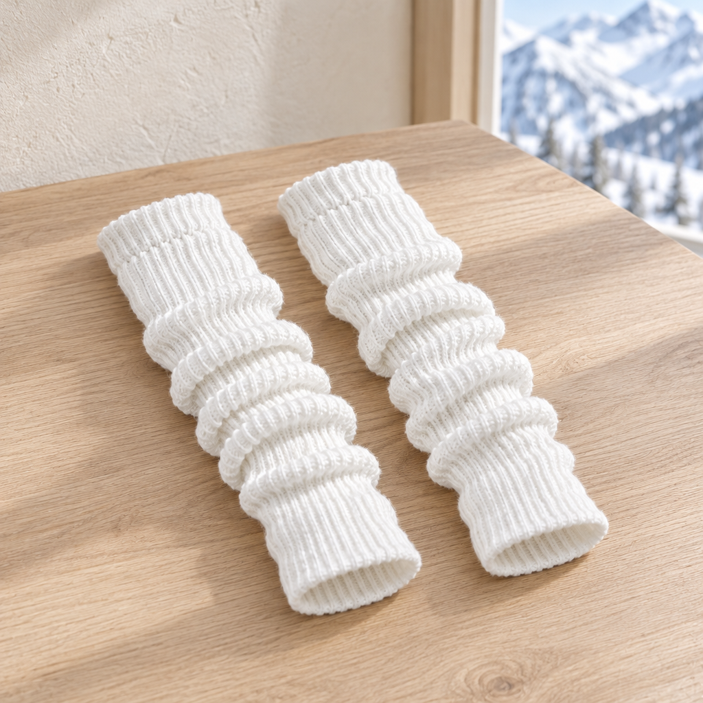 Jambières en Maille — Blanc — 50 cm