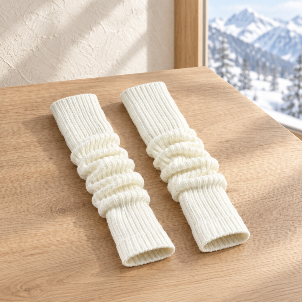 Jambières en Maille — Blanc — 40 cm