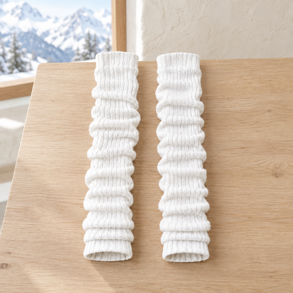 Jambières en Maille — Blanc — 70 cm