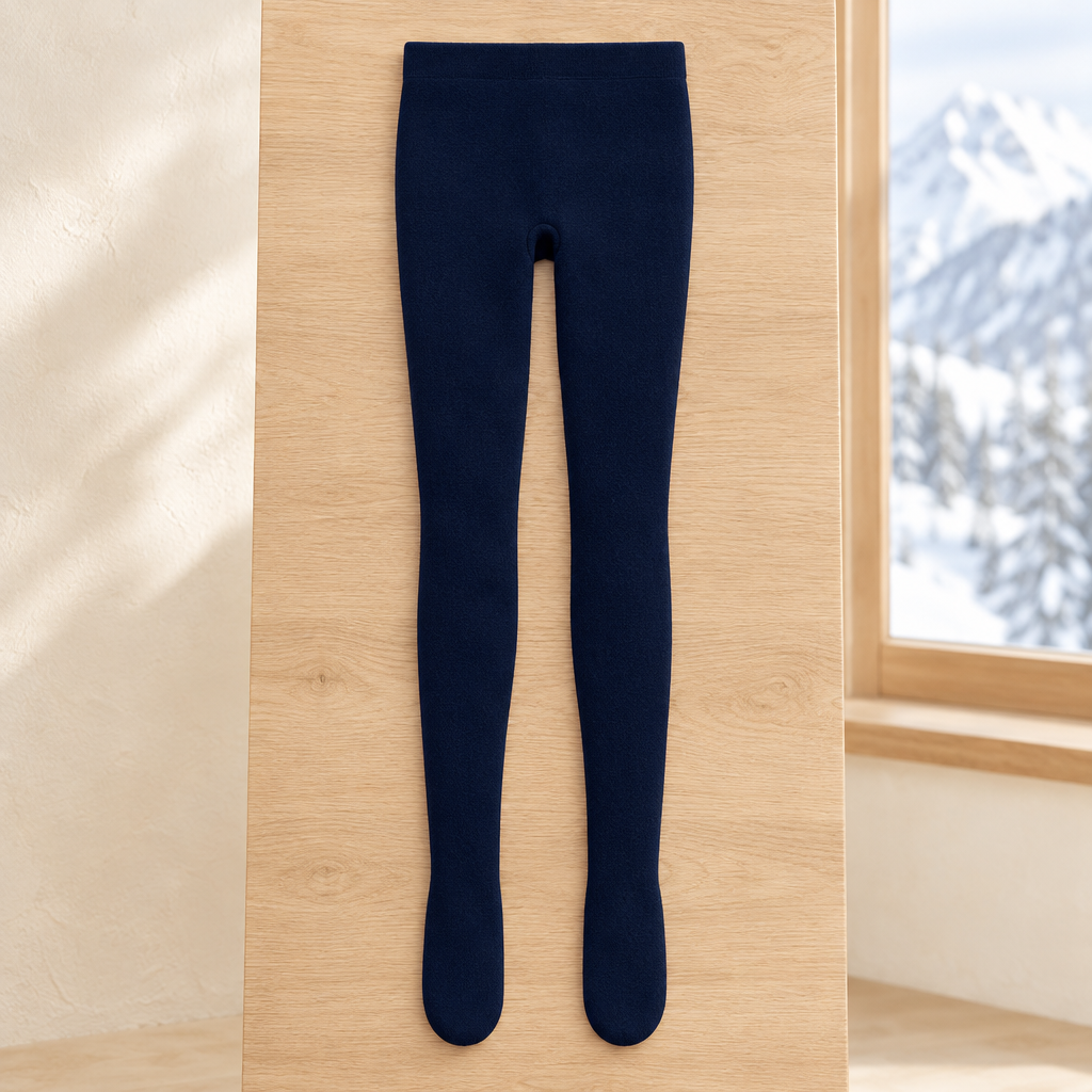 Collants Doublés — Bleu marine — Pieds couverts